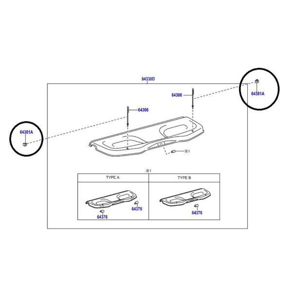 Toyota Yaris 2013-2020 Parcel Shelf String Hanger 64381-52010