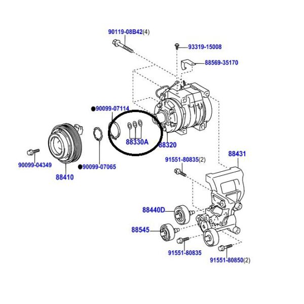 Toyota Land Cruiser 1998-2007 Washer For Magnetic Clutch For Single Auto Air Conditioning 88335-14020