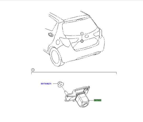 TOYOTA YARIS/HYBRID(FRP) (2014 - 2020) REVERSING CAMERA - Image 2
