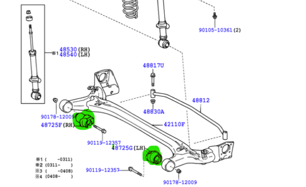 Toyota Corolla HB (2002 - 2006) Rear Axel Carrier Bush - Image 2