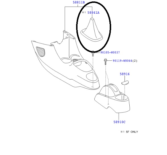 Toyota Aygo 2005-2014 Shifting Hole Cover In Dark Grey