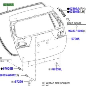 Toyota Auris 2012-2018 - Rubber Boot Weatherstrip