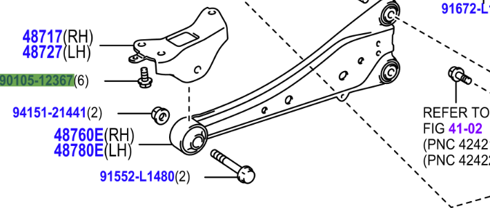 Toyota Rav4 (2012-2019) Rear Trailing Arm Bracket Retaining Bolt - Image 2