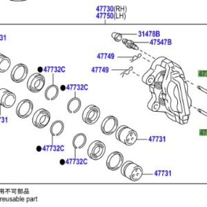 Toyota Hilux (2008-2011) (With VSC) Front Calliper Anti Rattle Pins (x4)