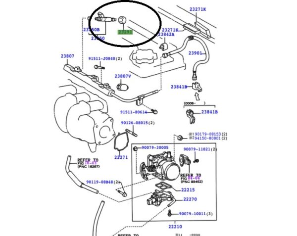 Toyota Celica 1999-2005 Injector Vibration Insulator