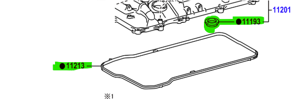 Toyota Auris/Hybrid (2010-2012) Engine valve cover Gasket + Spark Plug Tube Gaskets
