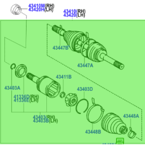Toyota Land Cruiser 100 (1998-2002) Front Driveshaft LH Or RH