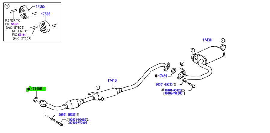 Toyota Avensis (2003-2008) Exhaust to Manifold Gasket