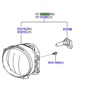 Toyota Auris JPP 2012-2018 FOG LAMP RH