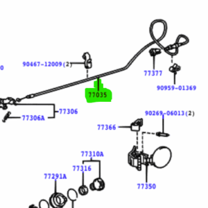 Toyota Yaris (FRP) (2001-2005) Fuel Flap Release Cable