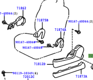 Toyota Rav4 (2003-2005) LH Front Seat Recliner Adjuster Handle