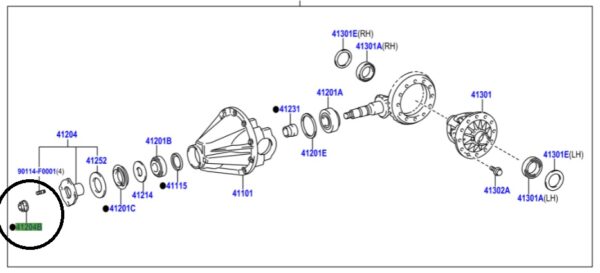 Toyota Hilux 2015-Present Nut For Rear Drive Pinion