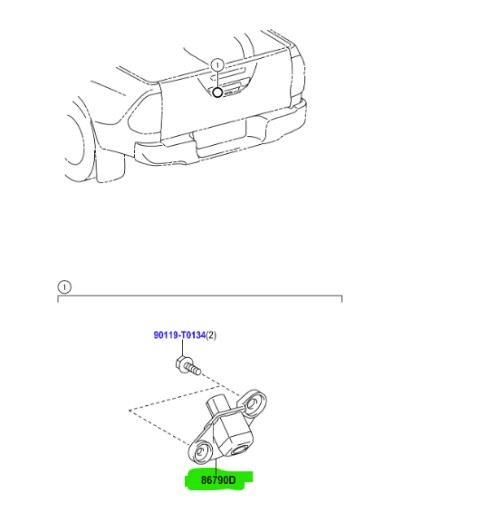 Toyota Hilux (2015-2020) Rear Reversing Camera - Image 2