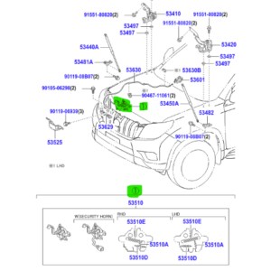 Toyota Land Cruiser Prado (2009-2013) RHD Hood Lock