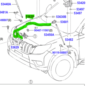 Toyota Land Cruiser Prado (2009-2013) RHD Hood Lock Cable