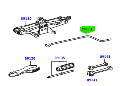 Toyota Yaris 1999 - 2005 Jack Handle