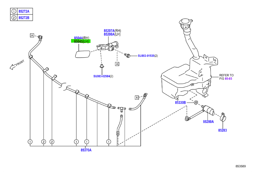 Toyota GT86 (2016-2017) L/H Headlight washer cover (Paint code 61K) - Image 2