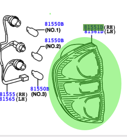 Toyota Rav4 (2003-2005) R/H Rear tail light - Image 2