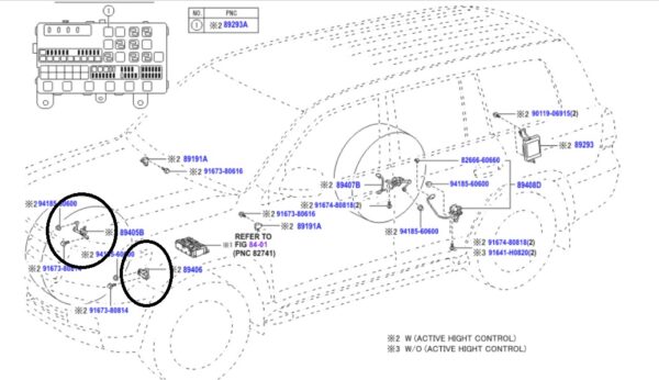 Toyota Land Cruiser 2007-Present Front Active Height Control Sensor ...