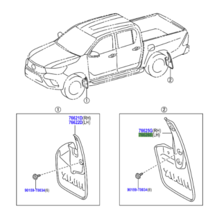 Toyota Hilux GR Sport (2024) L/H Rear Mud Flap