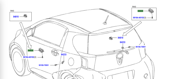 Toyota IQ (2008-2014) Power Window Regulator Switch Assy - Image 2