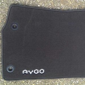 Toyota Aygo (2014-Present) Anthracite Textile Floor Mats Dark Grey Overlock PZ41090356FM