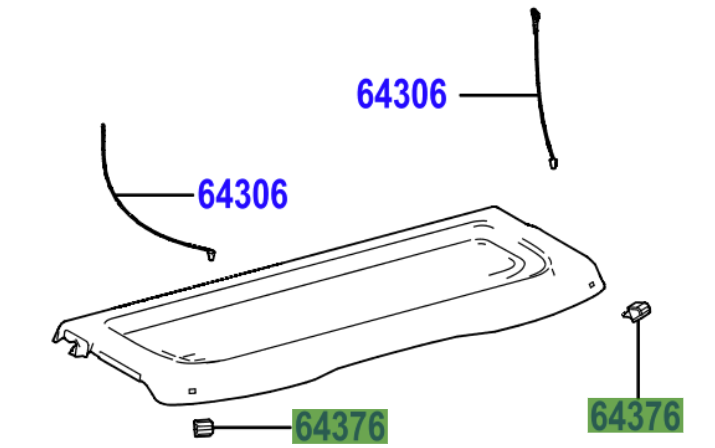 Toyota Yaris 2020-Present Parcel shelf spacer