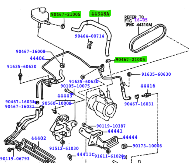 Toyota Celica (1993-1999) Power steering Pump Reservoir Pipe