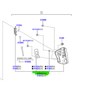 Toyota PRIUS + 2012-2021 LENS & BODY, REAR COMBINATION LAMP, RH