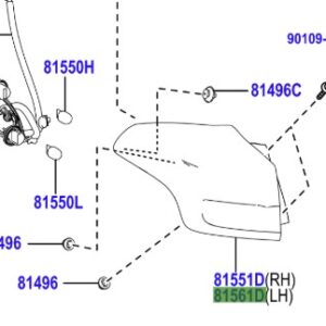 Toyota Rav4 2012-2019 LENS & BODY REAR COMBINATION LAMP LH