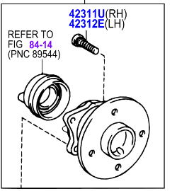 Toyota Corolla 2002-2006 Hub & Bearing Assy, Rear Axle, LH or RH