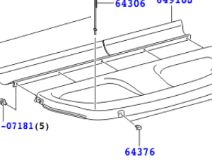 Toyota Verso-s 2010-2015 Panel Assy, Package Tray Trim
