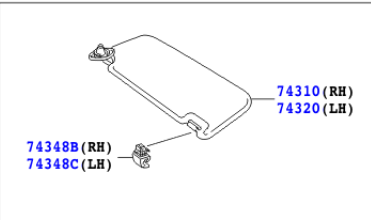 Toyota Yaris 2005-2011 Visor Assy, RH