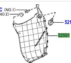 Toyota Yaris GR 2020- Seal, Rear Bumper Side, RH