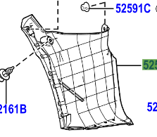 Toyota Yaris GR 2020- Seal, Rear Bumper Side, LH