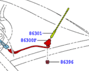 Toyota Prius 2003-2009 Nut Aerial