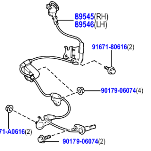 Toyota RAV4 2012-2019 Sensor, Speed, Rear RH