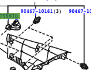 Toyota Avensis 2003-2008 Clip, Roof Side Garnish