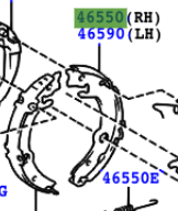 Toyota Celica 1999-2005 Shoe Assy, Parking Brake, LH