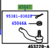 Toyota Celica 1999-2005 End Sub-Assy, Tie Rod, LH