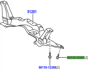 Toyota Yaris 2005-2011 Bolt W/Washer