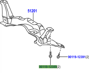 Toyota Yaris 2005-2011 Bolt W/Washer