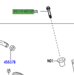Toyota Yaris 2005-2011 Bolt, W/Washer
