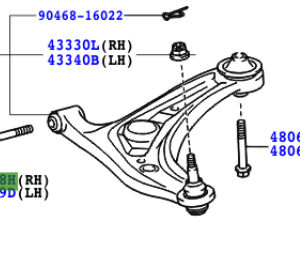 Toyota Yaris 2005-2011 Bolt For Front Suspension Lower Arm RH