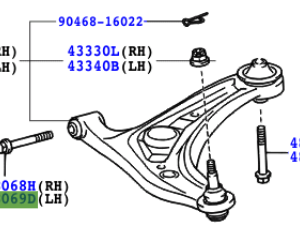 Toyota Yaris 2005-2011 Bolt For Front Suspension Lower Arm LH