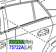 Toyota Avensis 2008-2018 Moulding, Rear Door Belt, RH