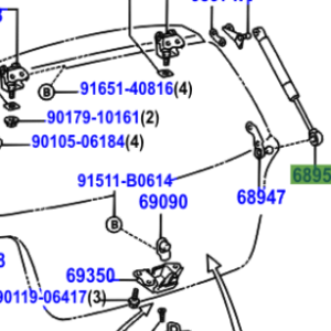 Toyota Yaris 2001-2005 Stay Assy, Back