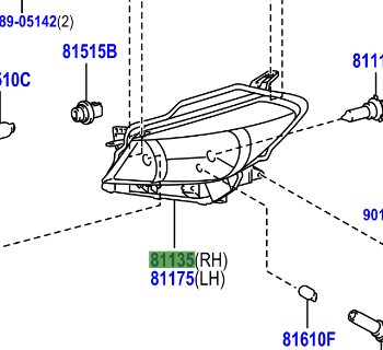 Toyota Yaris/Hybrid 2011-2014 Unit Assy, Headlamp, RH
