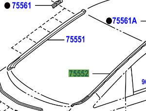 Toyota Alphard 2008-2015 Moulding, Roof Drip Side Finish, LH