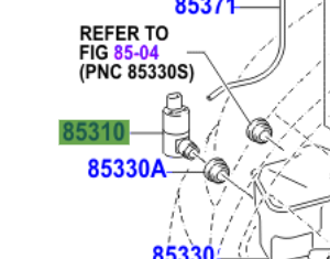 Toyota Yaris 2005-2011 Front Washer Pump Motor